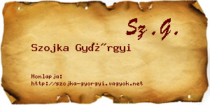Szojka Györgyi névjegykártya